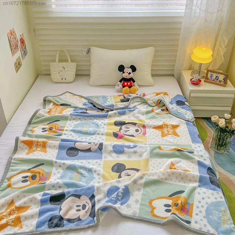 Disney Mickey Anime Namų Antklodė Minkštas Pliušinis Nešiojamų Office Antklodė Pietų Pertrauka Antklodė Baby Estetinės Animacinių Filmų Antklodė Nuotrauka 3