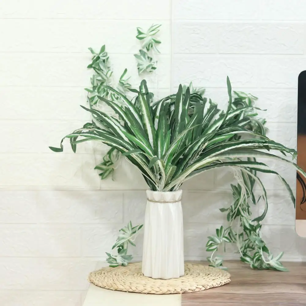 60cm Dirbtinės Gėlės, Augalai Sienos Kabo Chlorophytum Vazoninių Žalieji Augalai PVC Netikrą Modeliavimas Gėlių Kambarį Dekoro Nuotrauka 0