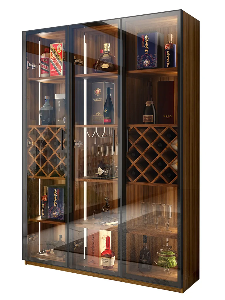 Vienos durys su kabinetas be šviesos high-end vyno kabineto modernus minimalistinio stiklo durys Šiaurės grindų pusėje kabineto BARO LENTYNOS Nuotrauka 4