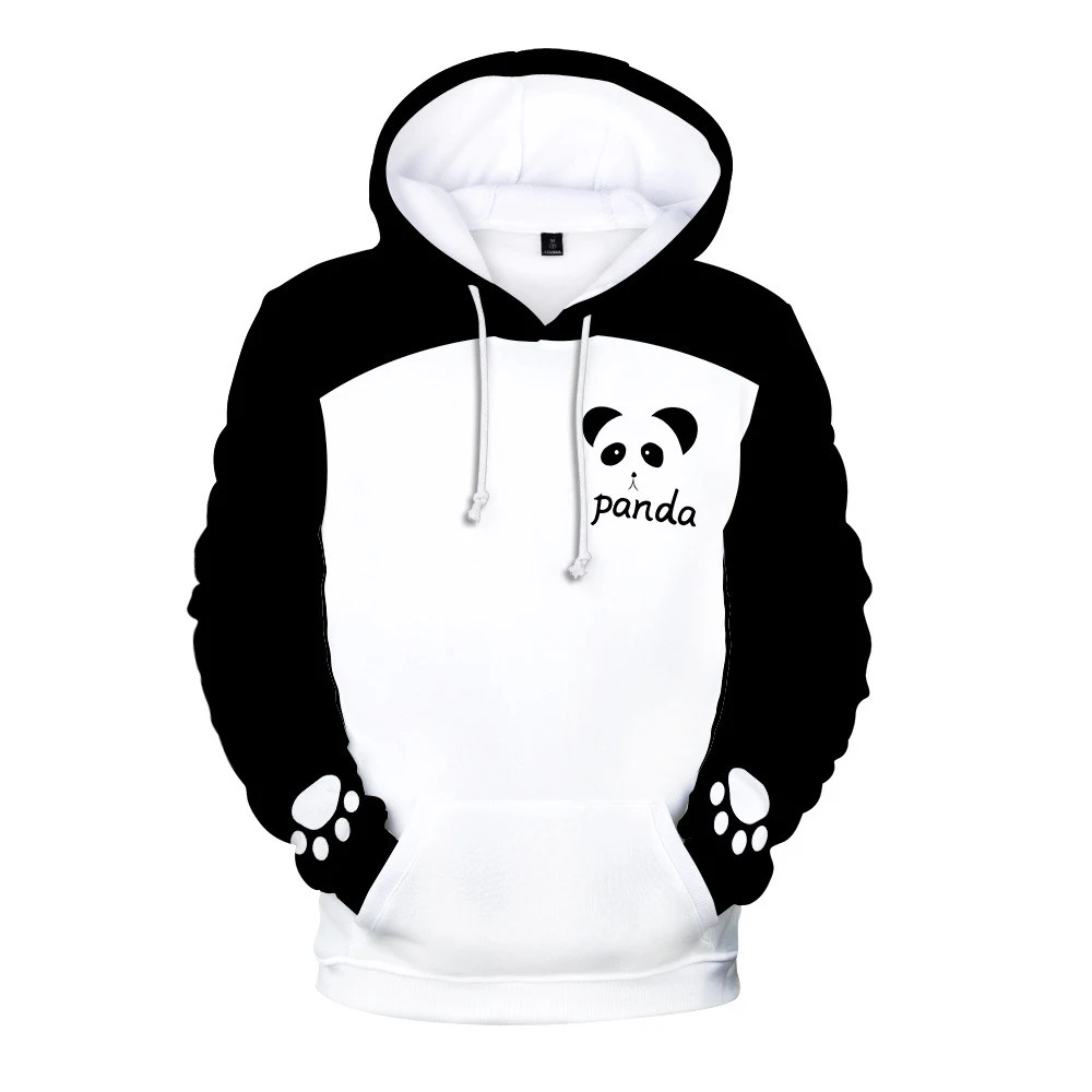 Mielas Panda 3D Atspausdintas Hoodie Palaidinukė Vyrų, Moterų Megztinis Streetwear Rudenį Vaikai Gobtuvu Viršūnes Atsitiktinis Berniukų, Mergaičių Gyvūnų Drabužiai Nuotrauka 0