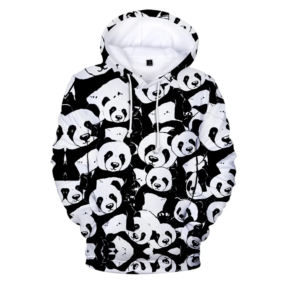 Mielas Panda 3D Atspausdintas Hoodie Palaidinukė Vyrų, Moterų Megztinis Streetwear Rudenį Vaikai Gobtuvu Viršūnes Atsitiktinis Berniukų, Mergaičių Gyvūnų Drabužiai Nuotrauka 2