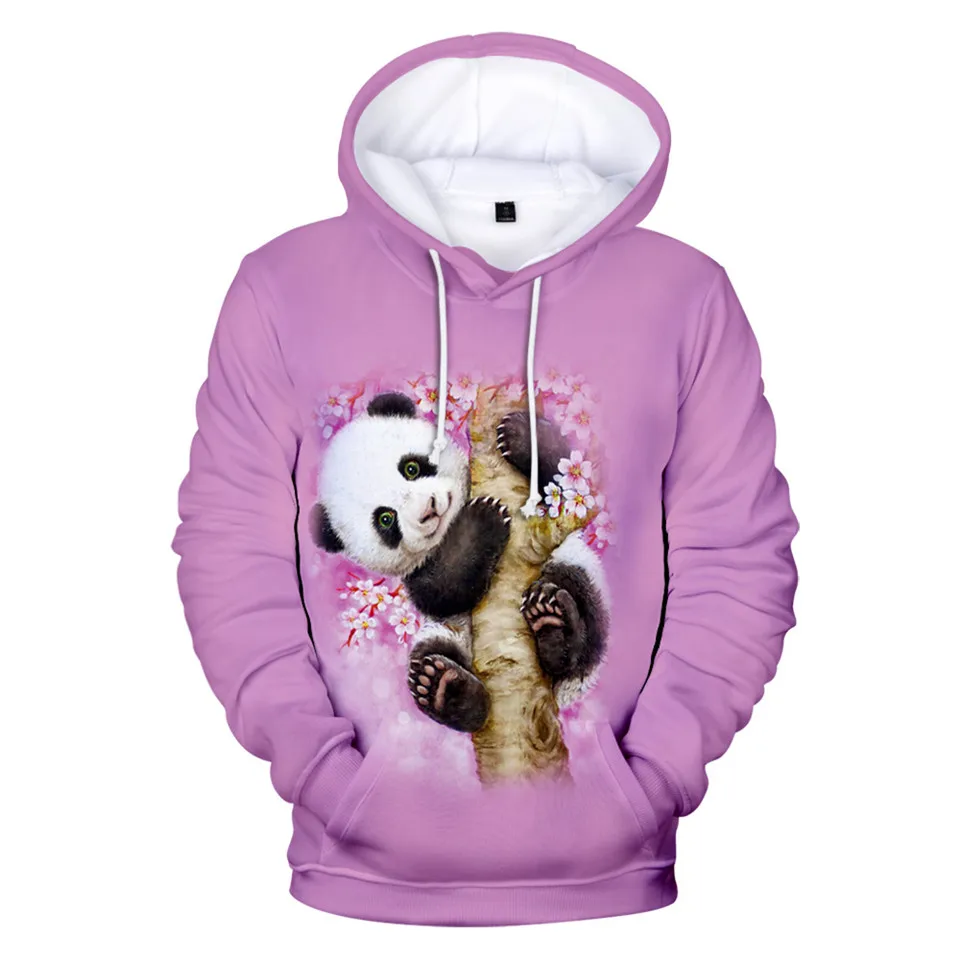 Mielas Panda 3D Atspausdintas Hoodie Palaidinukė Vyrų, Moterų Megztinis Streetwear Rudenį Vaikai Gobtuvu Viršūnes Atsitiktinis Berniukų, Mergaičių Gyvūnų Drabužiai Nuotrauka 3