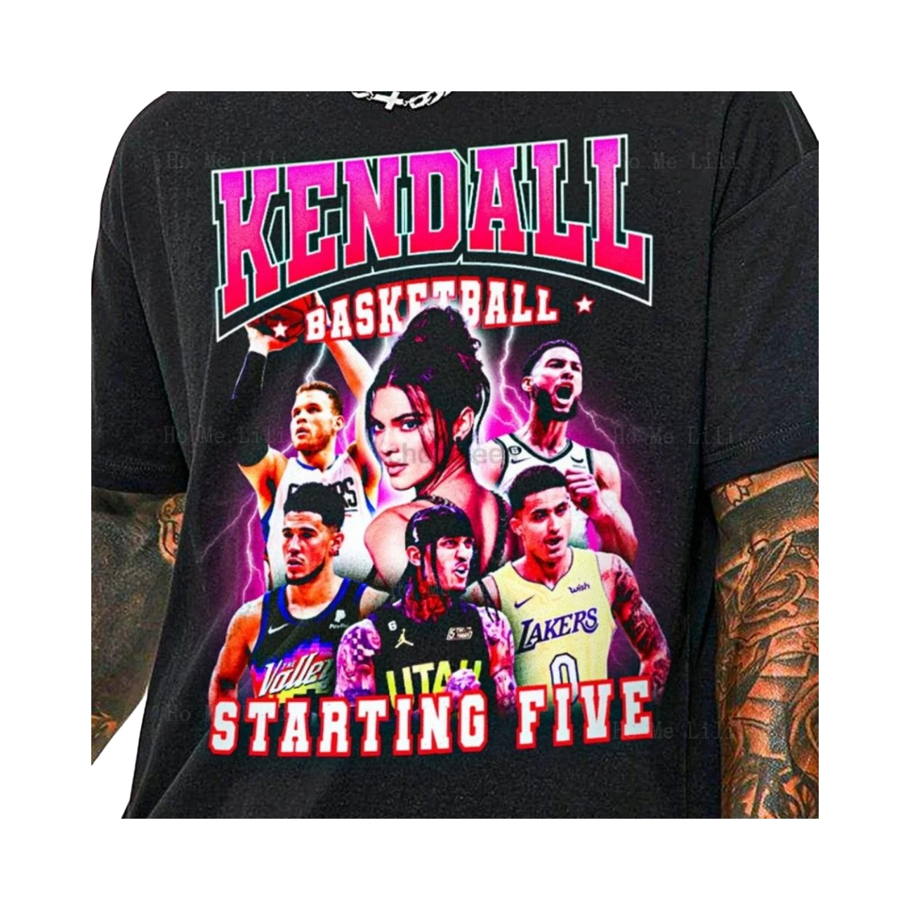Kendall Jenner Pradeda Kardashians Juokinga Krepšinio Marškinėliai Graphic Tee Mens Medvilnės Marškinėlius Nuotrauka 0