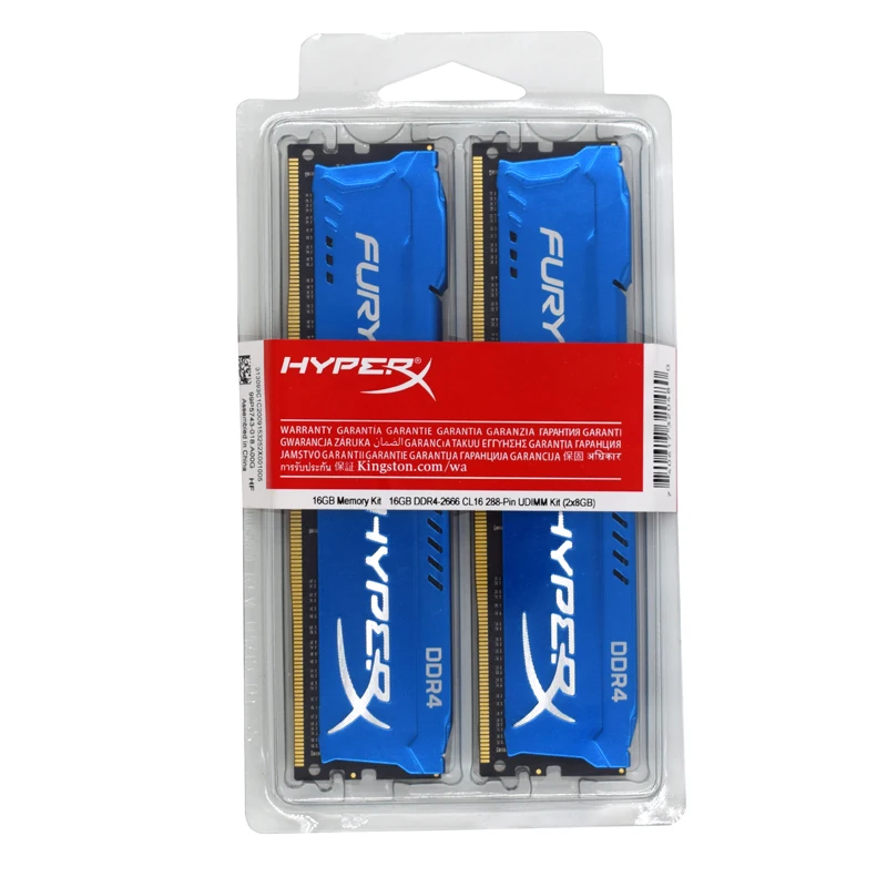 Memoria DDR4 16GB (2x8GB) 32GB (2x16GB) Rinkinys RAM 3200MHz 2400 2666MHz Darbalaukio RAM 288Pins 1.2 V DIMM PC4-25600 21300 HyperX Fury Nuotrauka 4
