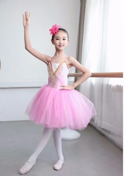 1pcs/daug vaikų mados siuvinėjimo baleto šokių suknelė mergina tutu šokių kratinys suknelė Nuotrauka 0