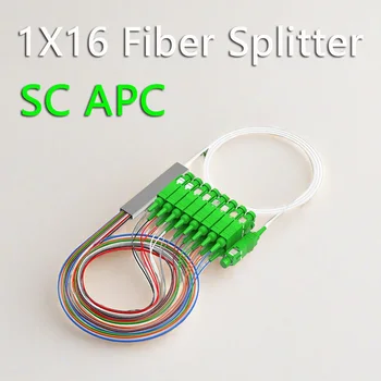 5vnt/daug Optinis Splitter SC APC 1x16 FTTH šviesolaidžio Splitter PLC FBT Optinė Jungtis Singlemode Simplex Plieno Vamzdis PV