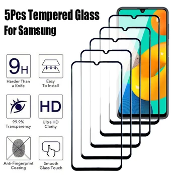 5vnt Visą Grūdintas Stiklas Samsung Galaxy A02 A12 A22 A32 A42 A52 A72 Screen Protector M02 M12 M22 M32 M42 M52 M62 Stiklo Plėvelės