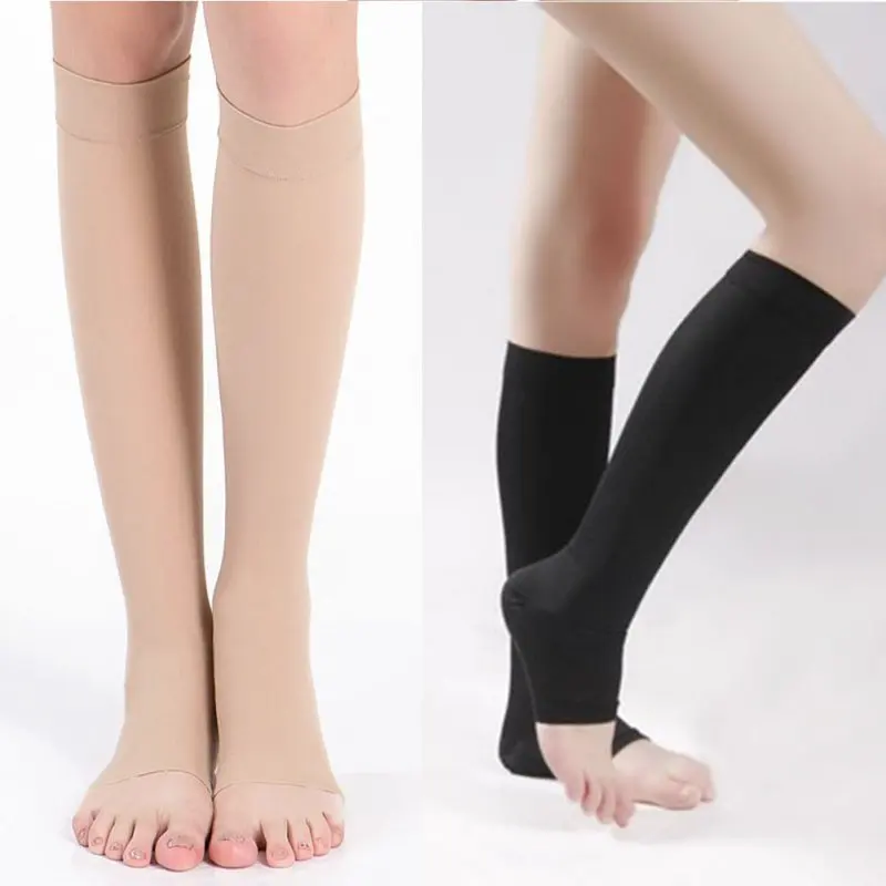 (18-21mm Hg) Unisex Glaudinimo Kojinės Kelio Didelės Atviros Kojų Reabilitacijos Kojinės Sport Apsaugos Venų Sveikatai Kojinės Nuotrauka 0