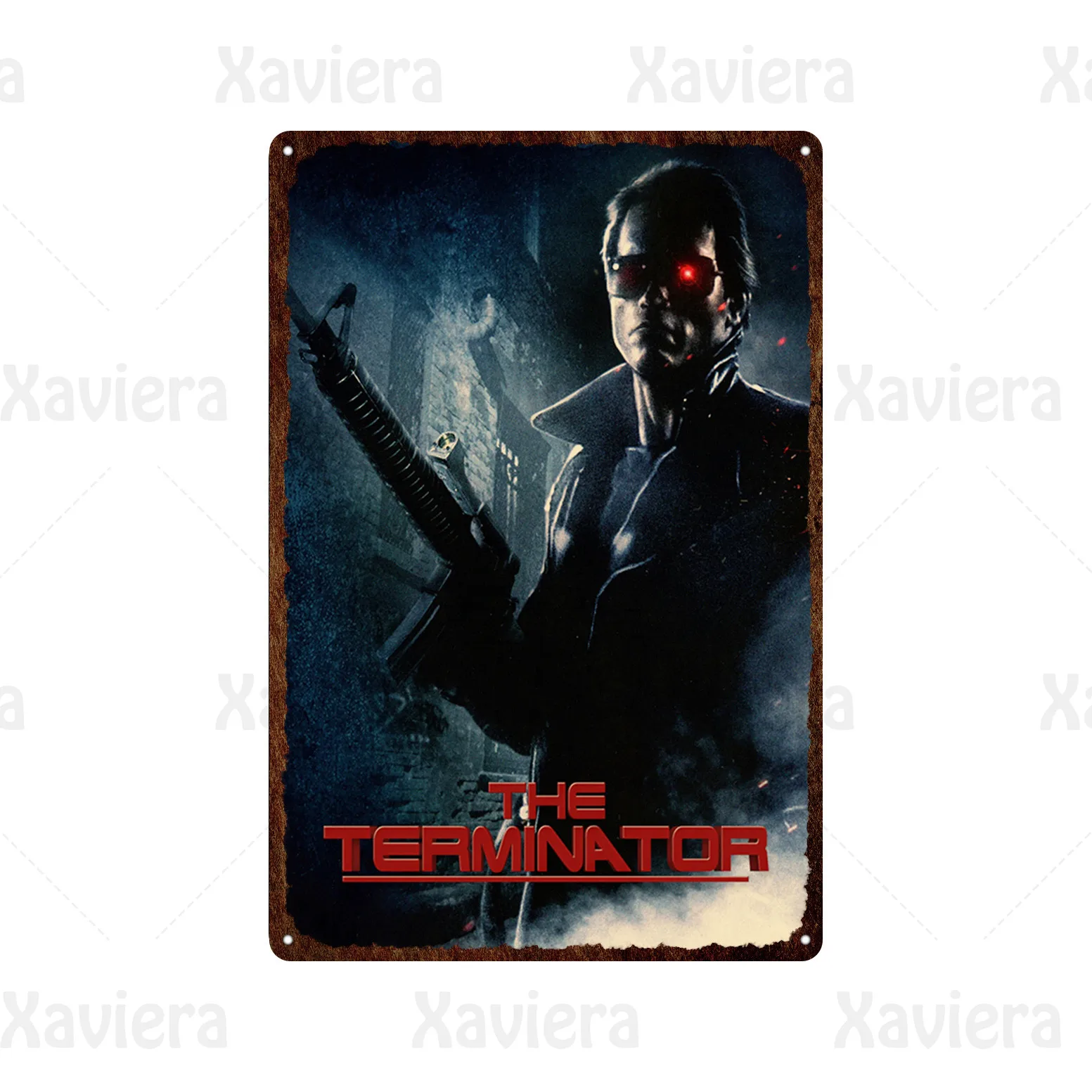 Retro Filmas Terminatorius 2 Metalo Skardos Pasirašyti Senovinių Klasikinių Filmų Plakatą, Apnašas Namų Puošybai Kino Klubas Miegamojo Sienų Lipdukai Nuotrauka 3