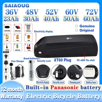 60V72V baterija Bafang 250W-2800W didelės galios baterija 36V48V52V 20ah24Vah30ah40ah50ah ličio baterija elektrinis dviratis