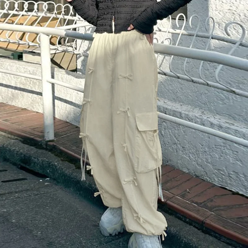 CGC Derliaus y2k Stiliaus Moteris Baggy Kelnės Atsitiktinis korėjos Mados Tiesiai Pločio Kojų Sweatpants Aukšto Juosmens Moteriškos Bėgiojimo Kelnės Nuotrauka 2