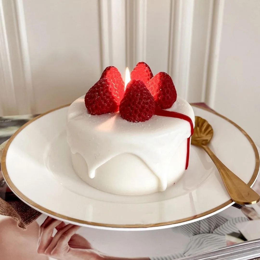 Kūrybos torto formos aromatizuoti žvakės gimtadienio dekoro žvakės aromatas namų valgomojo stalas, dekoratyvinė puošmena gimtadienio dovanos Nuotrauka 0