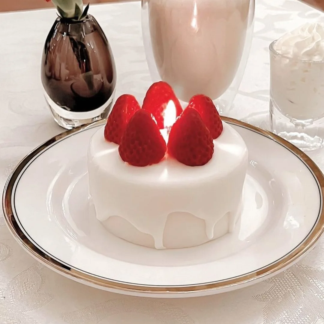 Kūrybos torto formos aromatizuoti žvakės gimtadienio dekoro žvakės aromatas namų valgomojo stalas, dekoratyvinė puošmena gimtadienio dovanos Nuotrauka 1