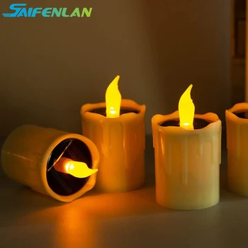 6PCS Saulės Arbata Šviesos Žvakės Flameless Lauko Vandeniui Žvakės Šviesos Mirgėjimas Kalėdų Šalis, Sodo Namų Dekoro