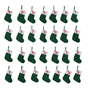 7 Colių Mini Pradinio Kalėdų Kojinę Laišką Išsiuvinėti Kabelis Megzti Kalėdų Kojinės Saldainiai Dovanų Turėtojas Papuošalai