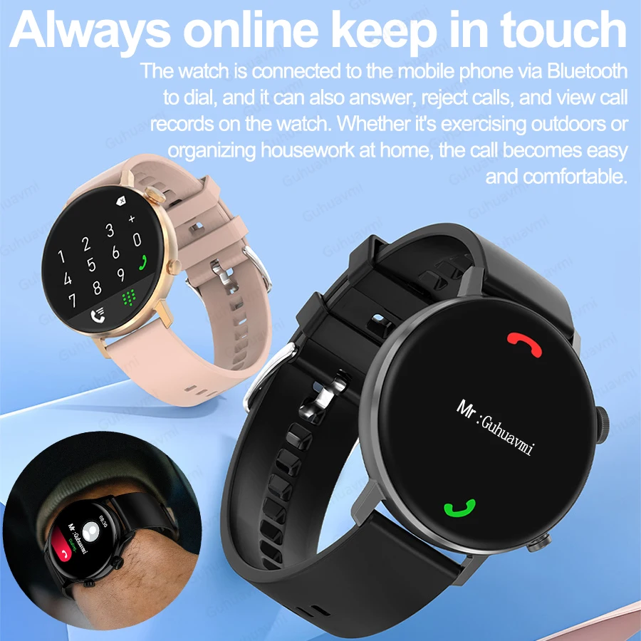 Naujas 1.45 colių AMOLED HD Ekranas, NFC Smartwatch Vyrų EKG Sveikatos 