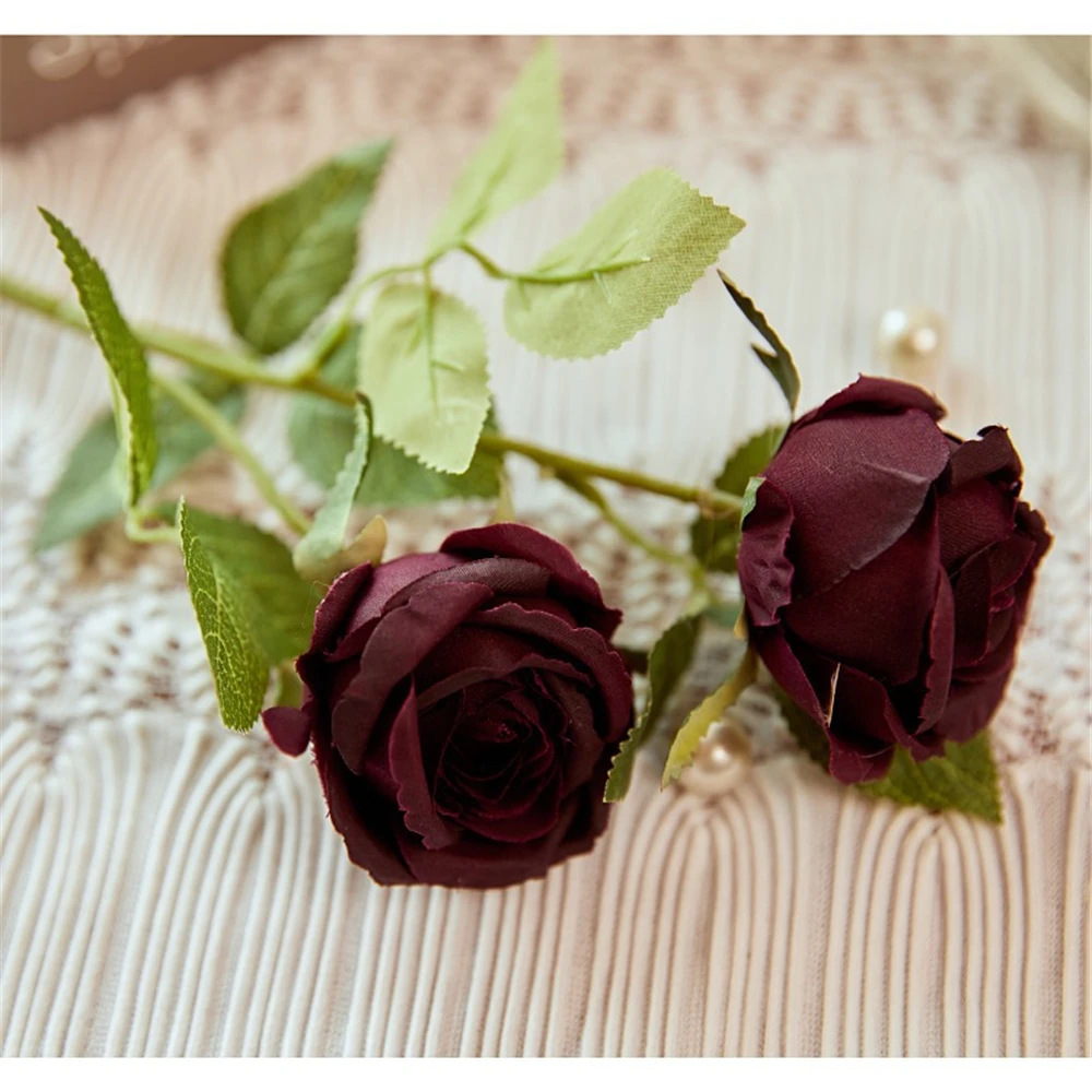 false gėlės Geltonos, Rausvos Rožės Sode papuošti Dirbtiniai Augalai Bonsai Sedum morganianum Nuotrauka 1