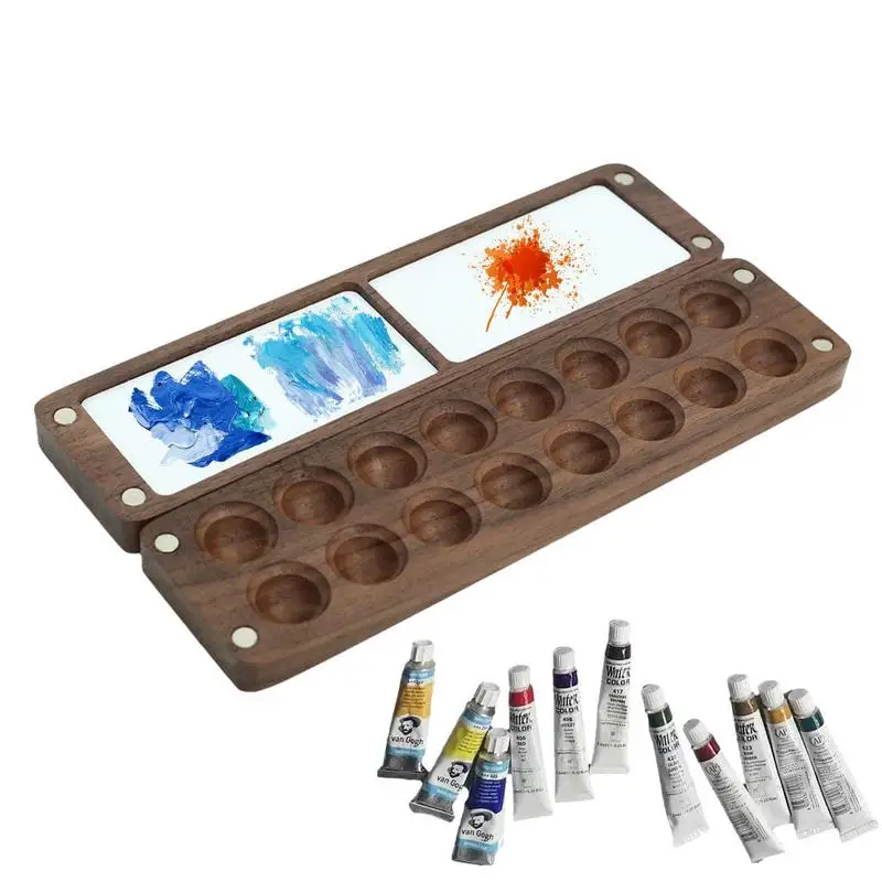 Nešiojamų Akvarelė Paletės, Akvarelės Dažų Paletė Dėklas Dėžutė Kompaktiško Dydžio Tapybos Priemonė Keliaujant Sketchers Profesinės Nuotrauka 0