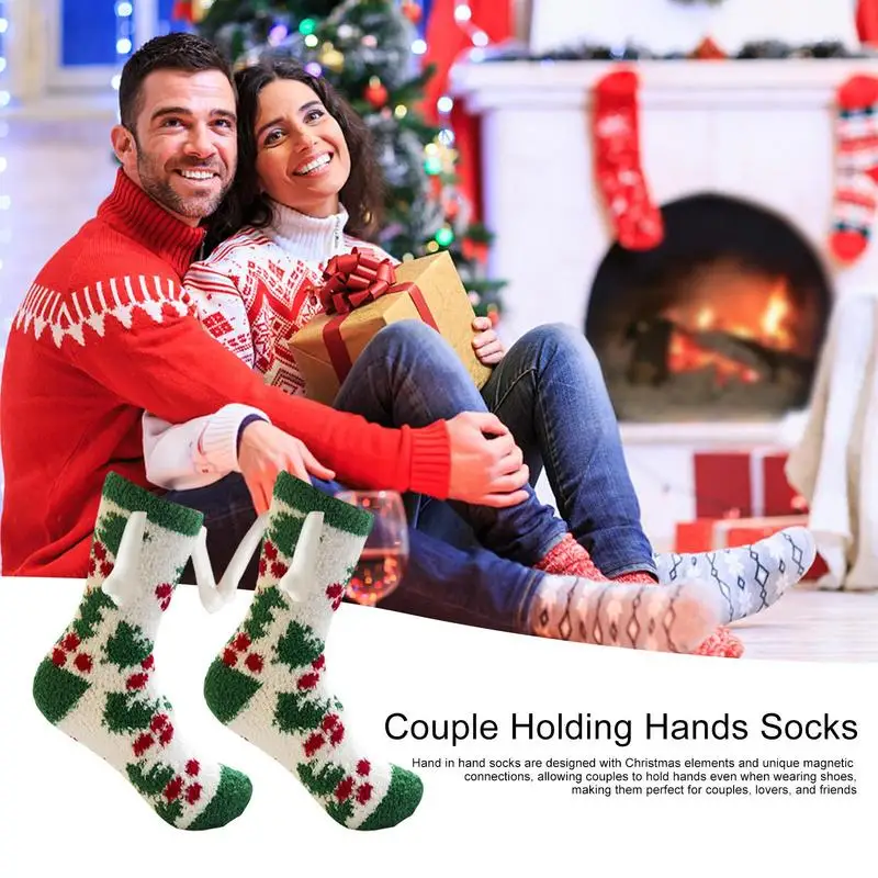 Kojinės Su Magnetinių Rankas kojon Kojinės Draugystės Kojinės 3D Lėlės Pora Ranka Ūkyje Kojinės Suaugusiųjų Kalėdų Tema Viduryje Vamzdis Nuotrauka 2
