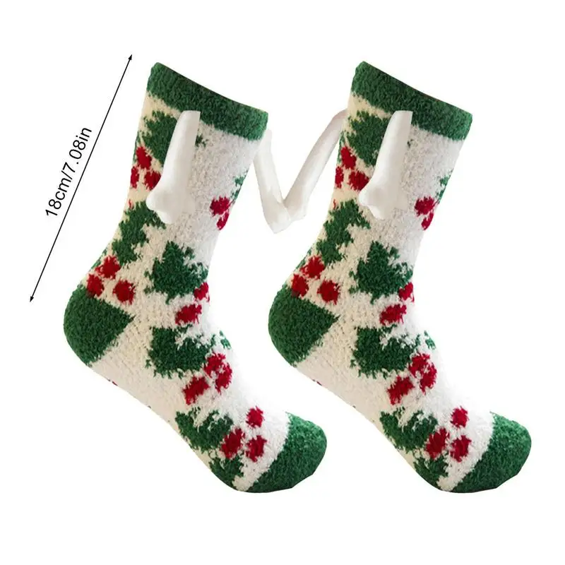 Kojinės Su Magnetinių Rankas kojon Kojinės Draugystės Kojinės 3D Lėlės Pora Ranka Ūkyje Kojinės Suaugusiųjų Kalėdų Tema Viduryje Vamzdis Nuotrauka 5