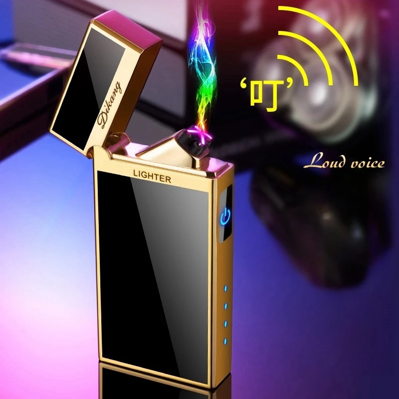 NAUJAS Touch Sensor Dual Plazmos Lanku USB Elektros Lengvesni Flameless Impulso Metalo High-end Cigarų Specialios Lauko Vėjo Lengvesni Nuotrauka 1