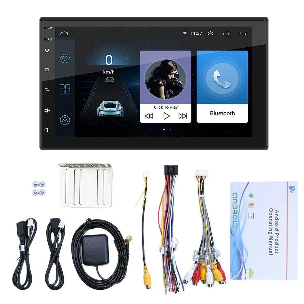 7 Colių Android 10.1 Automobilio Radijo Multimedia Vaizdo Grotuvas, Wifi Gps Auto Stereo Dvigubo 2 Din Car Stereo Fm Radijas USB Nuotrauka 0