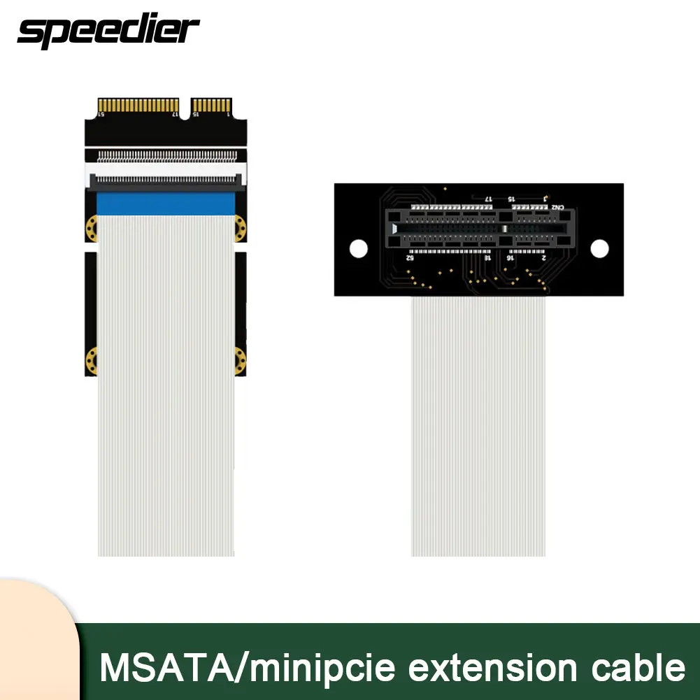 MSATA Išorės Išplėtimo kortą MiniPCIe Kortelės 52pin Išorės Lankstus Kabelis MSATA SSD Išorės Laido 20cm Nuotrauka 0
