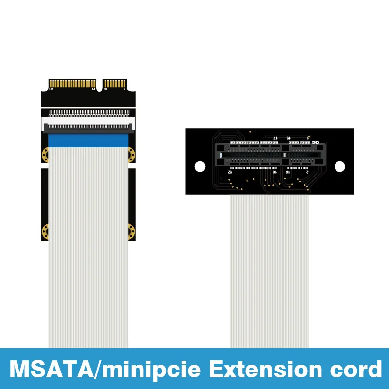 MSATA Išorės Išplėtimo kortą MiniPCIe Kortelės 52pin Išorės Lankstus Kabelis MSATA SSD Išorės Laido 20cm Nuotrauka 1