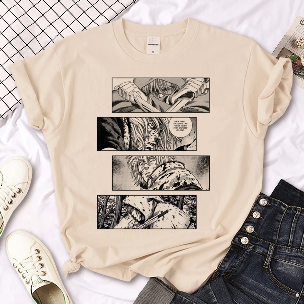 Thorfinn Vinland Saga Vinrando Saga marškinėlius moterims juokinga streetwear t-shirts mergina Japonų manga juokinga drabužiai Nuotrauka 3