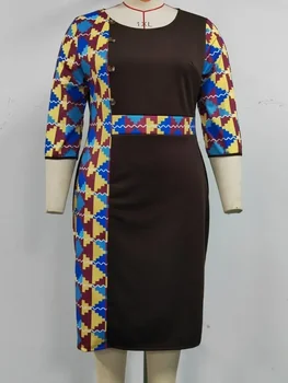 Afrikos Suknelės Moterims Naujos Poliesteris Vetement Femme Dashiki Spausdinimo Spalva Suknelė Afrikos Drabužius Dashiki Ankara Ponios Suknelės