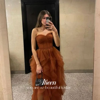 Aileen Kokteilis Ilga Suknelė Šalies Vakarą Elegantiška Prabanga Įžymybė Sharon Laimingas Suknelė 2024 Prom Burnt Orange Moterų Suknelės Akių