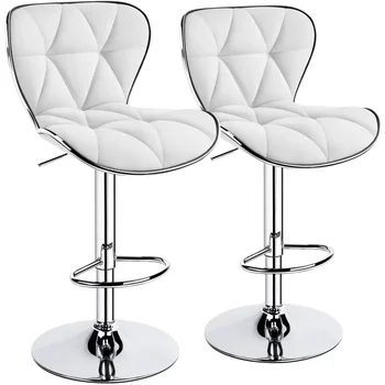 Alden Dizainas Reguliuojamas Midback Dirbtiniais Odos Baro Kėdė, 2, Baro Kėdės, Virtuvės, Counter Išmatos