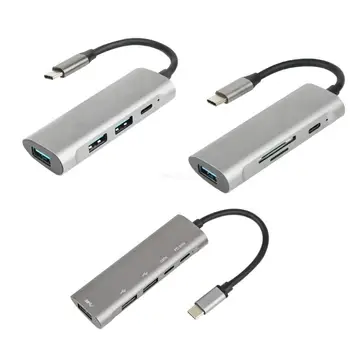Aliuminio Lydinys USB Tipo C Hub su USB3.0/2.0 Uosto Office Mokyklos Naudoti Dropship