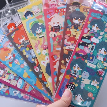 Anime Genshin Poveikio Furina Focalors Lyney Xiao Cosplay Animacinių filmų Bagažo Lipduką Paster Telefono užrašų knygelė 