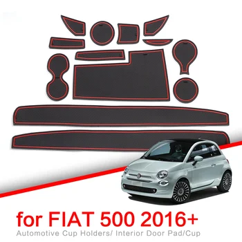 Anti-Slydimo Vartų Angą Taurės Kilimėlis Fiat 500 2016 - 2020 Turbo Priedai neslidus Durų Gumos Padas Miestelyje Kilimėliai Automobilių Lipdukas