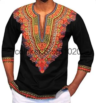 Apvalios Kaklo Musulmonų Nacionalinės Stiliaus Tradicinių Spausdinimo Dugno Marškinėliai, vyriški ilgomis Rankovėmis marškinėliai Megztinis Viduramžių Cosplay Viršų