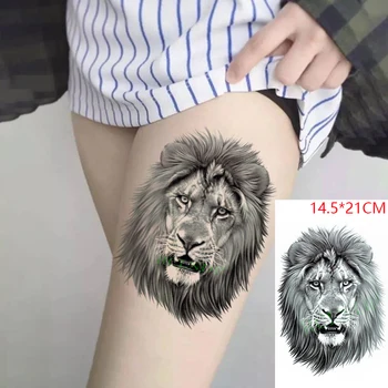 Atsparus vandeniui Laikina Tatuiruotė Lipdukas Cool Lion Katė Gyvūnų Tatto Lipdukai 