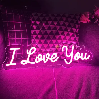 Aš myliu tave, Led Neoninės Šviesos Sign Art prie Sienos Kabinti Kambario Dekoro Neon Naktį Žibintai Led Lempos, Pasirašyti Namų Vestuves Apdaila