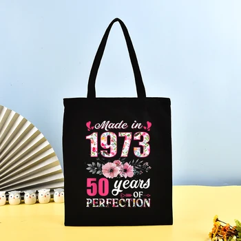 (Boutique rankinės), Pagamintas 1973 50 Metų Tobulumo Spausdinimo Tote Maišą Mados Kūrybinis Dizainas Pečių Maišą Atsitiktinis Lauko krepšys