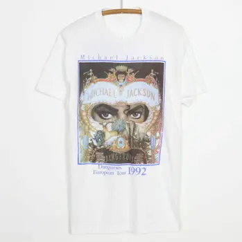 Derliaus 1992 Michael Jackson Pavojingų Europos Kelionių T-Shirt