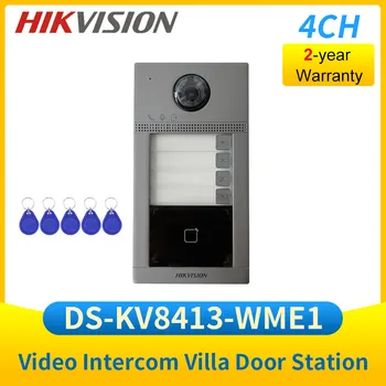 DS-KV8413-WME1 Hikvision IP Vaizdo Domofonas WIFI Durų Stotis Doorbell 4-ch Patalpų Stoties Prieigos Kontrolė