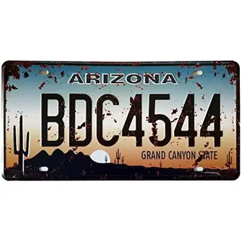 ERLOOD Arizona BDC4544 Retro Vintage Auto Licenciją Plokštelės Alavo Ženklas Įspaustas Žymę Dydžio Namų Dekoro Plakatai