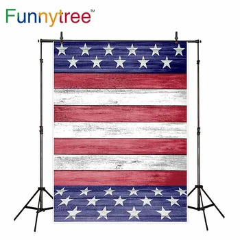Funnytree fonas fotografijos studijoje Amerikos Nepriklausomybės Dieną derliaus medienos sienos fone, photocall prop