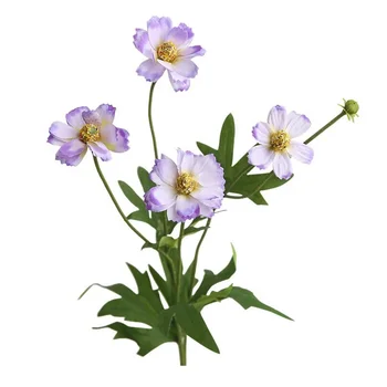 Gerbera Daisy Anemone (48CM) Gražus Šilko Žiedlapius (4Flowers+1Bud) Gėlių Atveju Šalis, Stalo Papuošimas, Gėlių - INDIGO