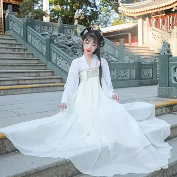 Hanfu Suknelė Nustatyti Moterų Elegantiškas Gėlių Siuvinėjimas Princesė Dress Tradicinės Kinų Stiliaus Moteris Saldus Pasakų Cosplay Kostiumai