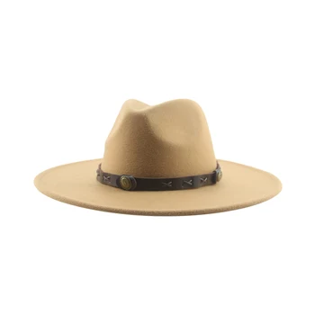 Hat Fedoras Kepurės Skrybėlės Moterims, Platus Kraštų 9.5 cm Panama Džiazo Kepurės Veltiniai Kepurės Žmogus Skrybėlę Vyrų ir Moterų Skrybėlę Diržo Atsitiktinis Bžūp Sombrero
