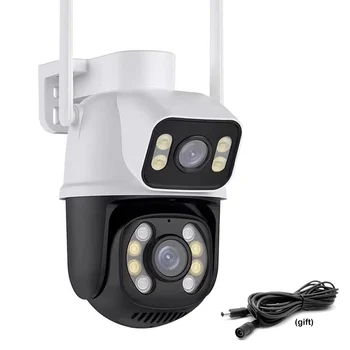 HD 6MP Dvigubo Objektyvo IP Wi-fi Kamera, Lauko, Patalpų Apsaugos VAIZDO 360 PTZ Stebėti Smart Home Kamera Secur Stebėjimo Kameros