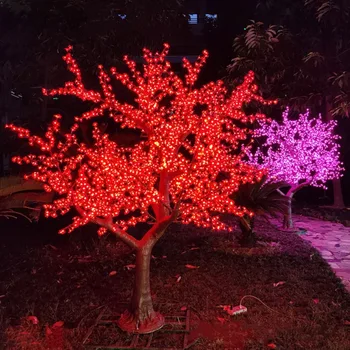 Individualų LED Modeliavimas Polių Cherry Blossom Peach Blossom Šviesos Medis, Šviesos, Lauko Kraštovaizdžio Kiemo Vejos Lempos Medis