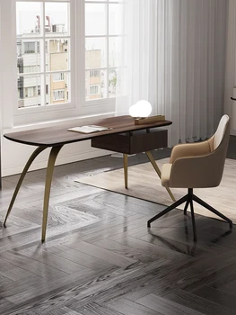 Italijos šviesos prabangių medžio masyvo stalas, paprastas, modernus smulkūs namų apyvokos stalas, kompiuterio stalas