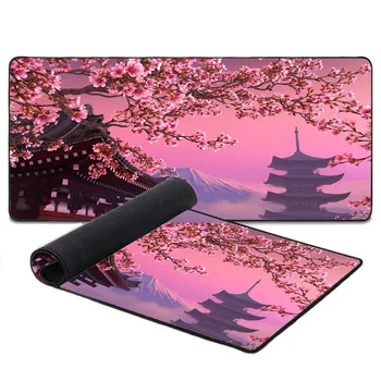 Japonijos Pink Cherry Blossom Didelis Pelės Mygtukai PC Gamer Nešiojamas Žaidimų Priedai Klaviatūros Kilimų Trinkelėmis Stalas Kilimėlis